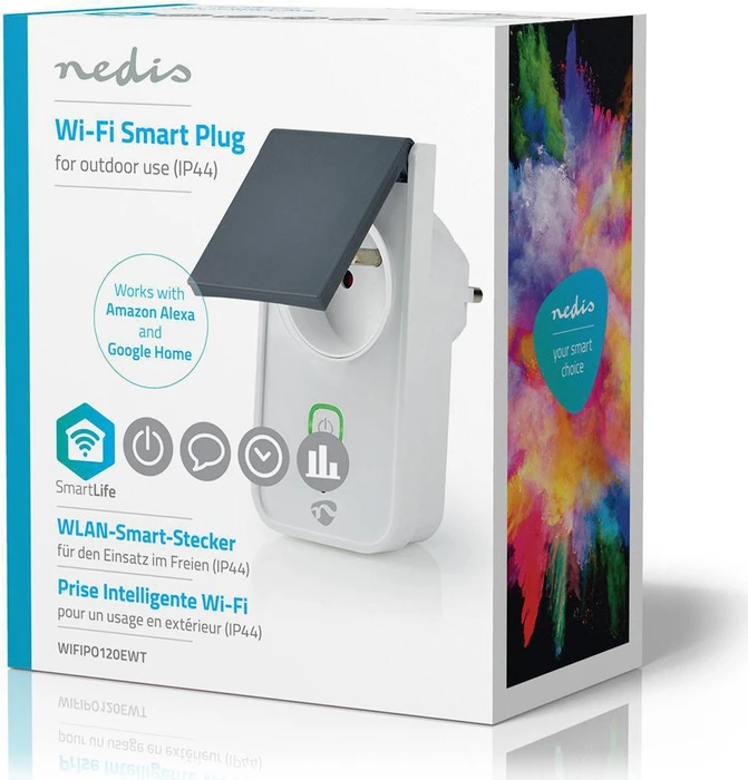 Nedis WLAN Smart-Steckdose Outdoor, 3680W, Typ E, Smart-Steckdose