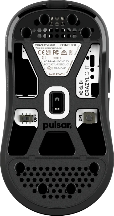 Pulsar Gaming Gears X2N CL CrazyLight Mini Wireless Jet Black, USB