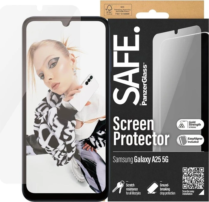 PanzerGlass Safe Screen Protector Ultra-Wide Fit with EasyAligner für Samsung Galaxy A25 5G