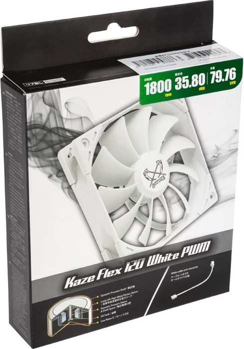 Scythe Kaze Flex 120 White PWM 1800rpm, 120mm
