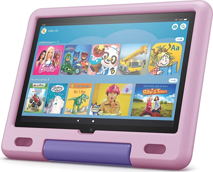 Amazon Fire HD 10 KFTRWI 2021, ohne Werbung, rosa, 32GB, inkl. BuddyPhones PlayTime Headset und Displayschutzfolie, Kids Edition