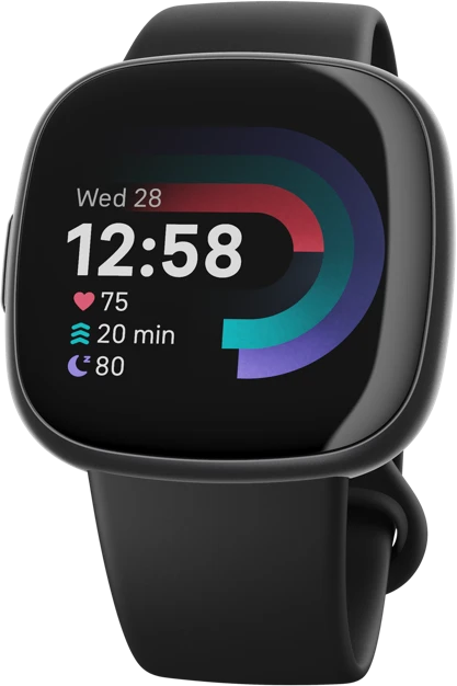 Fitbit Versa 4 Aktivitäts-Tracker schwarz/aluminium graphit
