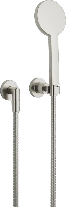Dornbracht Tara Schlauchbrausegarnitur mit Einzelrosetten FlowReduce platin gebürstet