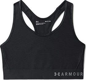 Under Armour Mid Sport-BH black/metallic silver (Damen)