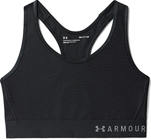 Under Armour Mid Sport-BH black/metallic silver (Damen)
