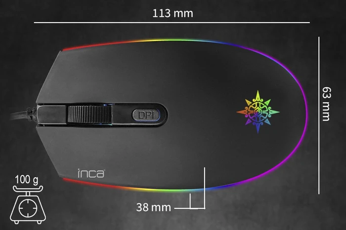 Inca IMG-GT13 RGB Gaming Mouse, USB