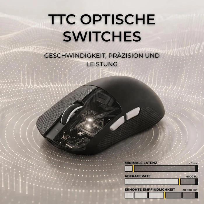 The G-Lab Kult Elite M150 8KHz Wireless Gaming Mouse, schwarz, USB/Bluetooth