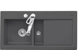 Villeroy & Boch Subway 60 Einbau Becken links mit Ablauffernbedienung graphite