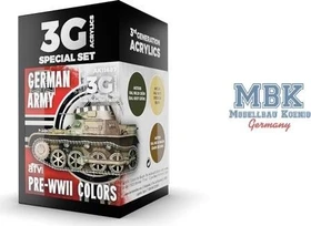 AK-Interactive 3rd Gen Acrylic Colors German Army Pre-WWII Colors Farbset, 3-tlg.