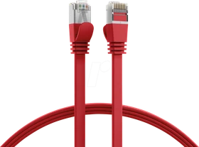 EFB Elektronik PVC Flach-Patchkabel, Cat6a, U/FTP, RJ-45/RJ-45, 1m, rot