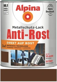 Alpina Farben Metallschutz-Lack Anti-Rost außen braun glänzend, 2.5l