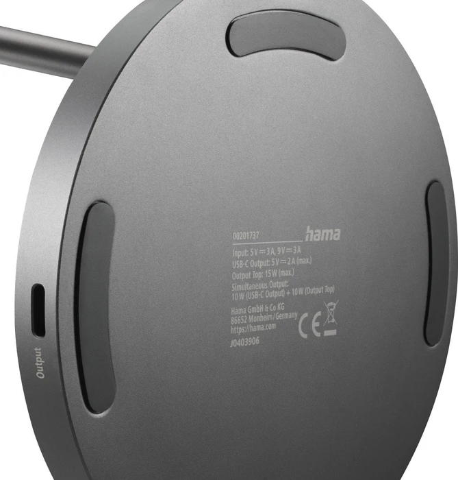 Hama Wireless Charger Qi2 15 W kabelloses Smartphone-Ladepad schwarz