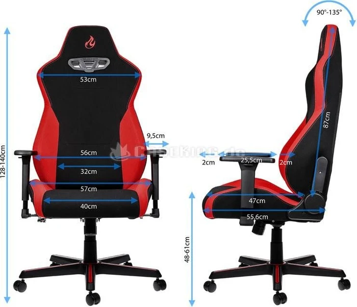 Nitro Concepts S300 Inferno Red Bürostuhl, schwarz/rot