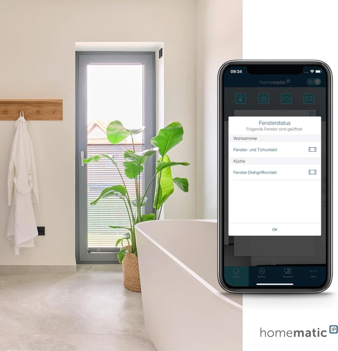 eQ-3 Homematic IP HmIP-SWDO-A Fenster- und Türkontakt optisch, anthrazit, Schließ-/Öffnungssensor
