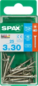 Spax Edelstahl rostfrei A2 4CUT T-STAR plus T10 Universalschraube, 3x30mm, 25 Stück