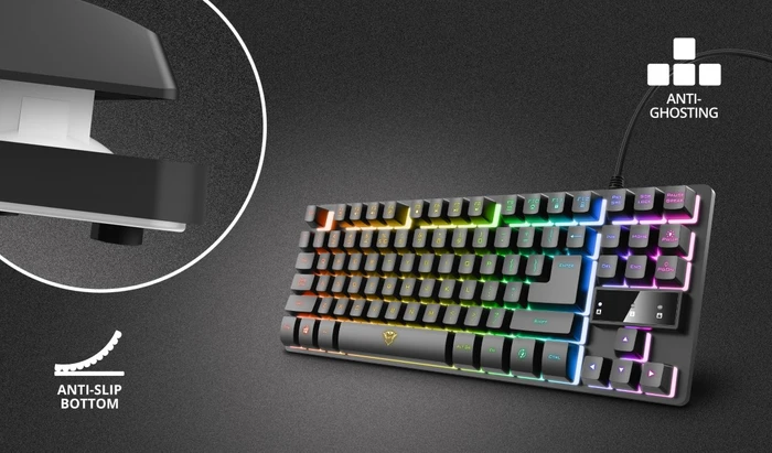 Trust Gaming GXT 833 Thado TKL, LEDs RGB, USB, ES