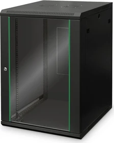Digitus Professional Dynamic Basic Serie Wandschrank 16HE, Sicherheitsglastür, IP2X, schwarz, 600mm tief