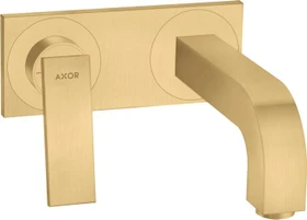 Hansgrohe Axor Citterio 2-Loch Waschbeckenarmatur mit Hebelgriffen und Platte 220mm brushed gold optic