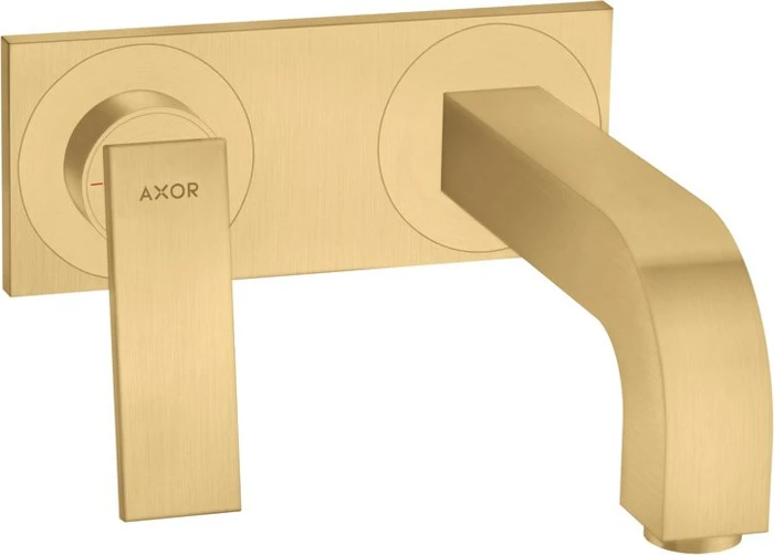 Hansgrohe Axor Citterio 2-Loch Waschbeckenarmatur mit Hebelgriffen und Platte 220mm brushed gold optic