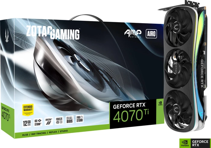 Zotac Gaming GeForce RTX 4070 Ti AMP Extreme AIRO, 12GB GDDR6X, HDMI, 3x DP