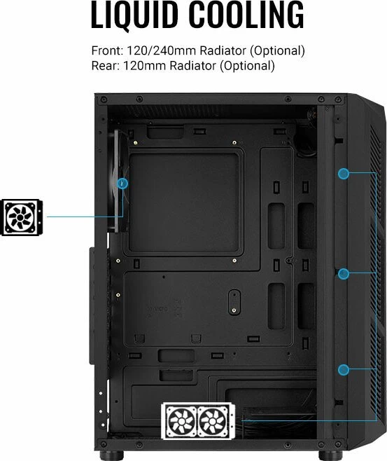 AeroCool Prime, inkl. 2x Lüfter, Glasfenster