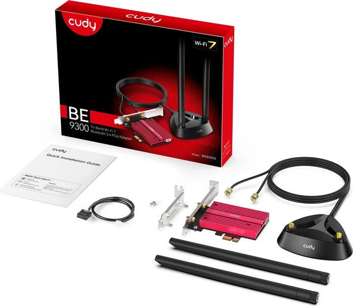 Cudy WLAN-Adapter, Wi-Fi 7, WE9300S, BE9300, 2.4GHz/5GHz/6GHz WLAN, Bluetooth 5.4, PCIe x1