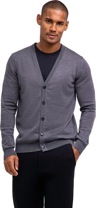 Falke Basic Apparel Cardigan V-Ausschnitt Strickjacke dark grey (Herren)