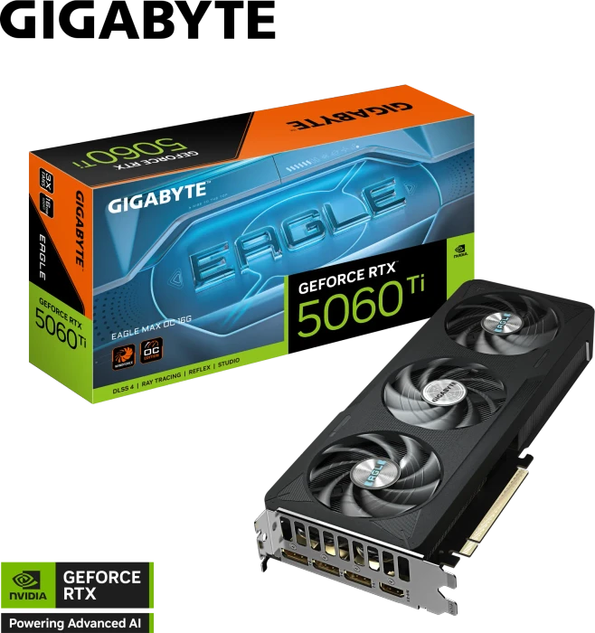 GIGABYTE GeForce RTX 5060 Ti Eagle MAX OC 16G, 16GB GDDR7, HDMI, 3x DP