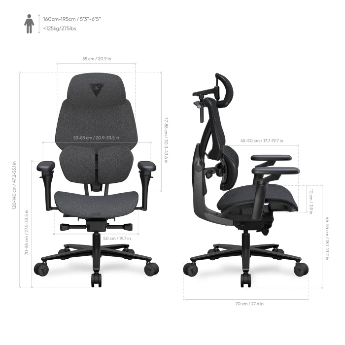 Thunder X3 Flex Pro Loft Light Grey Gamingstuhl, hellgrau