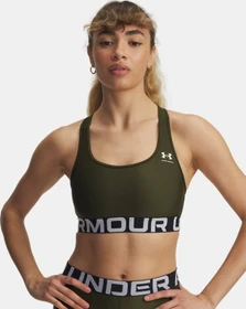 Under Armour HeatGear Armour Mid Sport-BH downpour gray/white (Damen)