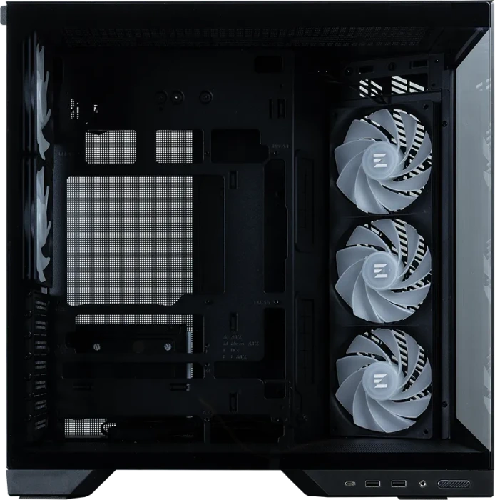 Zalman D50 Black, schwarz, Glasfenster