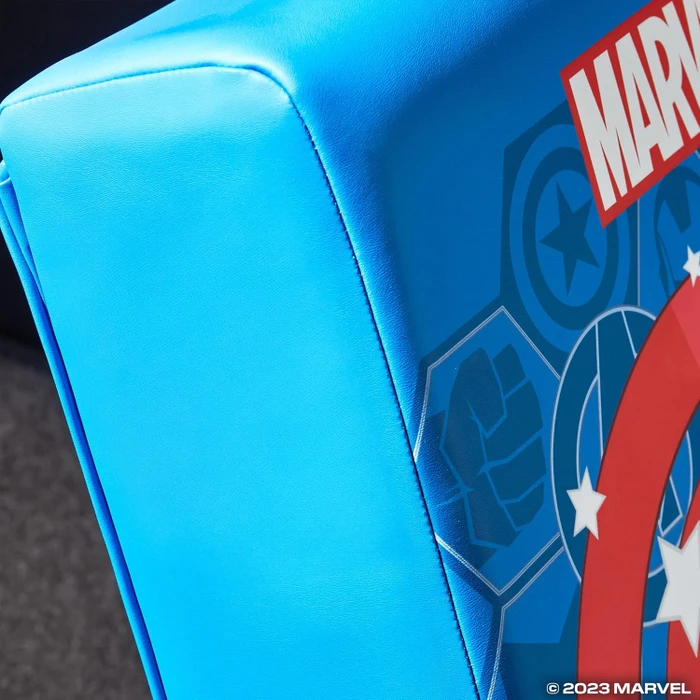 X Rocker Marvel Hero Video Rocker Gaming Bodensessel für Kinder/Jugendliche, Captain America blau