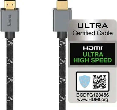 Hama 8K Ultra High Speed HDMI Kabel Alu grau/schwarz, 2m