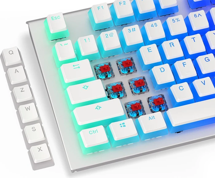 Endorfy PBT Pudding Onyx White Keycaps, Kunststoff (PBT) Double-Shot, weiß/transparent, 124 Tasten, ANSI-US