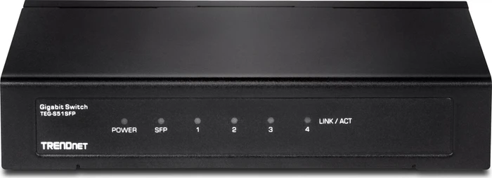 TRENDnet TEG-S Desktop Gigabit Switch, 4x RJ-45, 1x SFP