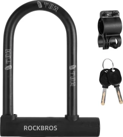 Rockbros 32410607001 Bügelschloss, Schlüssel schwarz