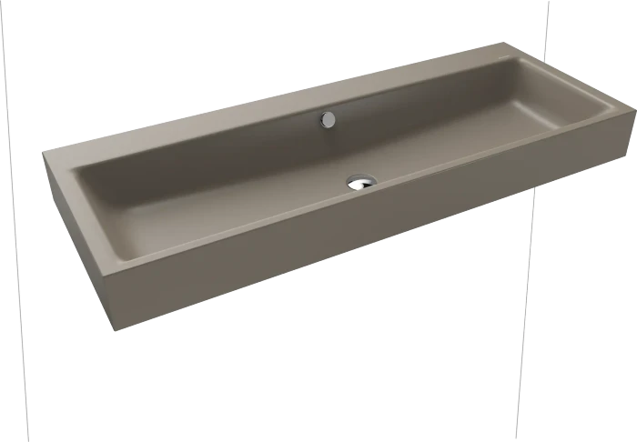 Kaldewei Puro Wand-Doppelwaschtisch 120x46cm mit Überlauf, Perl-Effekt, warm grey 60