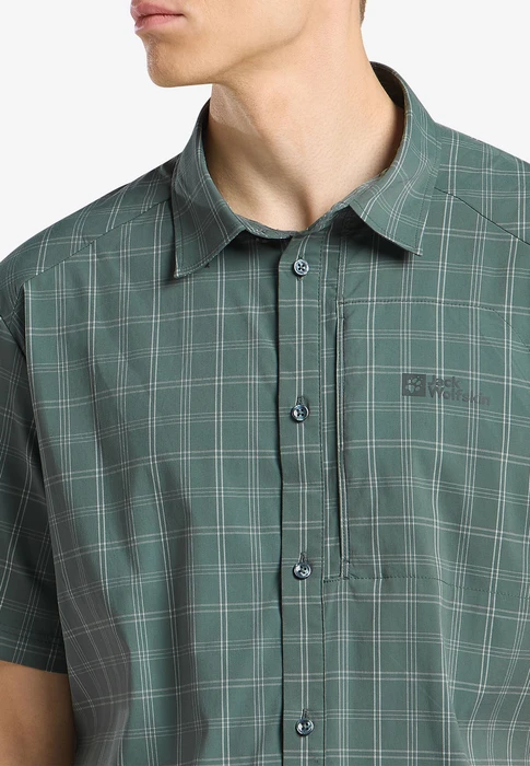Jack Wolfskin Norbo Hemd kurzarm hedge green checks (Herren)