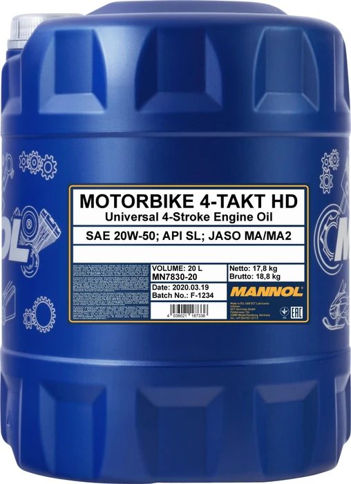 Mannol Motorbike 4-Takt HD API SL 20W-50 20l