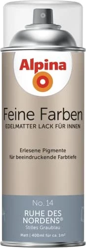 Alpina Farben Feine Farben Sprühlack No. 14 Ruhe des Nordens innen graublau edelmatt, 400ml