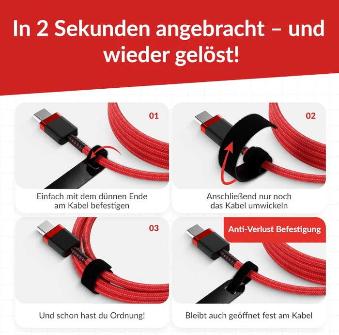 LABEL THE CABLE LTC Basic Straps PRO Kabelbinder, schwarz, 50er-Pack