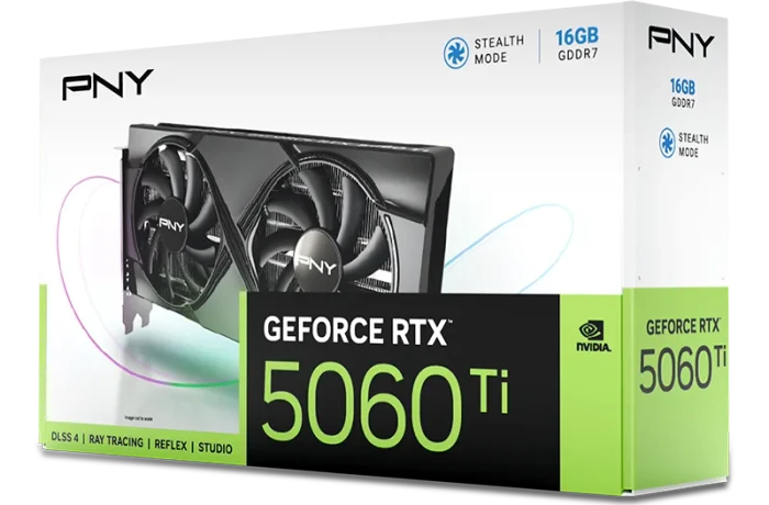 PNY GeForce RTX 5060 Ti Dual Fan, 16GB GDDR7, HDMI, 3x DP