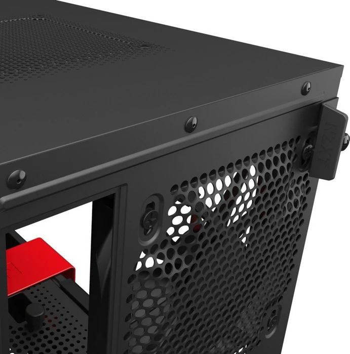 NZXT H210, schwarz/rot, Glasfenster, Mini-ITX