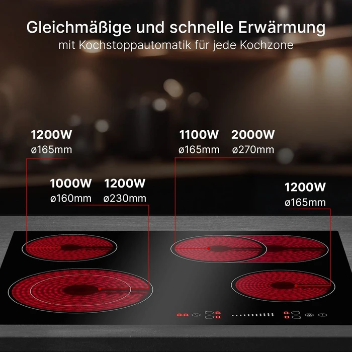 Bomann EBK7941 Glaskeramik-Kochfeld autark