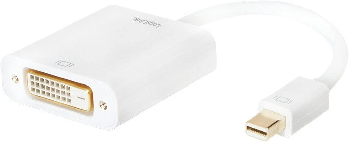 LogiLink Mini DisplayPort 1.2 [Stecker]/DVI [Buchse] Adapterkabel, aktiv, weiß