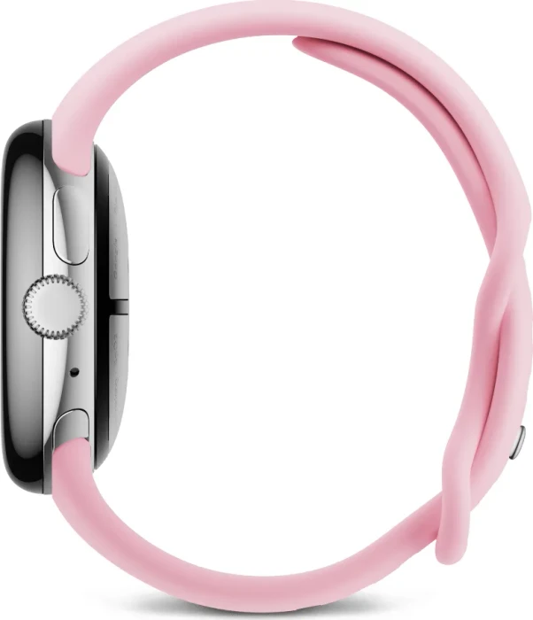 Google Pixel Watch 3 (Wi-Fi) 41mm Polished Silver mit Sportarmband Rose Quartz