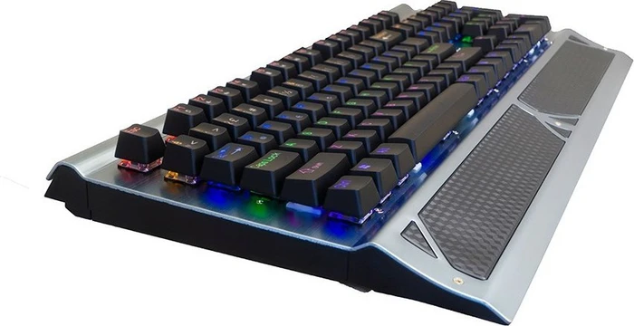 Inca IKG-444 Ophira Mechanical Gaming Tastatur, silber/schwarz, LEDs RGB, BLUE Switches, USB, DE