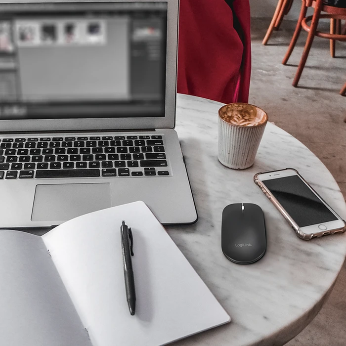 LogiLink Lightweighted Wireless Travel Mouse schwarz, USB