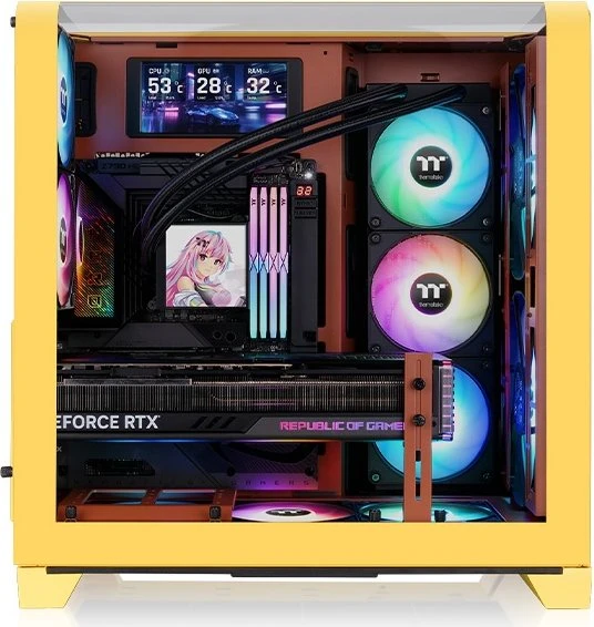 Thermaltake View 390 Air Butter Caramel, gelb, Glasfenster