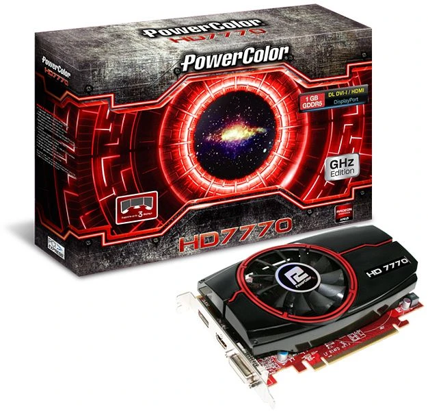PowerColor Radeon HD 7770 GHz Edition V2, 1GB GDDR5, DVI, HDMI, DP